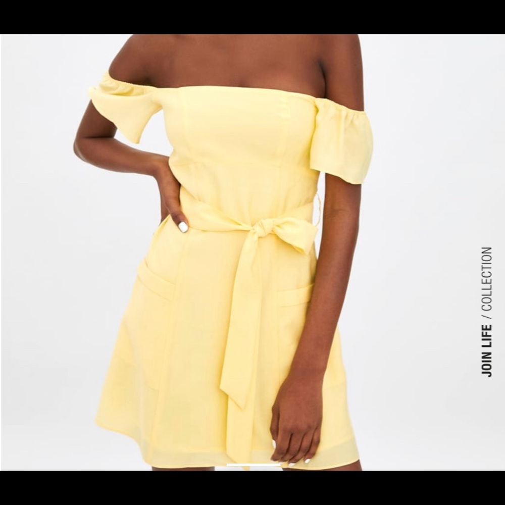 Zara yellow dress with smoke details